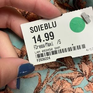 Blue and pink maxi dress